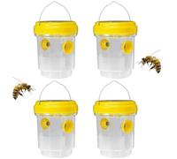Outdoor Wasp And Hornet Trap - Set Of 4 - for Garden, Farm and Home - Eco-Friendly And Reusable Insect Catcher(Yellow)
