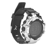 Outdoor Watch, Adjustable Date Alarm Chronograph Digital Watch with Backlight for Fishing for Boys (Silver)