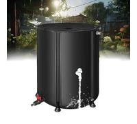 Outdoor Water Collection System Kit Portable Rain Barrel with Stand and Tap Collapsible Rainwater Storage Tank with Zipper Cover Black 100L (40x78cm)