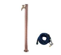 Outdoor Water Column 304 Stainless Steel Garden Hydrant with Brass Faucet, Antique Freestanding Water Tap for Backyard Irrigation and Car Washing(Antique Red,Carved Short Faucet)
