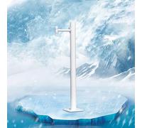 Outdoor Water Column Faucet Stainless Steel Vertical Water Column Cylindrical Fountain White Anti-Freezing Fire Hydrant Ground-Mounted for Garden Watering/Washing