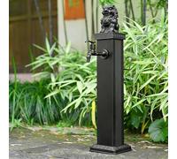 Outdoor Water Column with Faucet and Spray Gun, Yard Hydrant, Freestanding Floor Mounted Hydrant Water Tap for Irrigation Washing, for Exterior Patio Backyard and Lawn(Black A,76cm/29.9in)