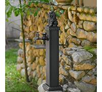 Outdoor Water Column with Faucet and Spray Gun, Yard Hydrant, Freestanding Floor Mounted Hydrant Water Tap for Irrigation Washing, for Exterior Patio Backyard and Lawn(Black B,76cm/29.9in)