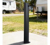 Outdoor Water Column with Faucet Black Hexagonal Vertical Floor Mount Water Tap with Mounting Accessories Stainless Steel Antifreeze Faucet Water, for Gardens(Single spout Faucet Height: 95cm)