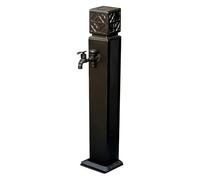 Outdoor Water Fountain, Freeze-Proof Vertical Spigot with Double Outlet, 31in Black Outdoor Faucet for Garden & Patio - Durable & Stylish Water Feature