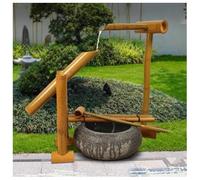 Outdoor Water Fountain with Pump, Bamboo DIY Zen Garden Feature for Tranquil Patio Decoration