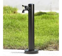 Outdoor Water Hose Stand with FaucetGarden Dispenser Hydrant Cylindl Floor-Mounted Design Easy Installat 60cm/23.6in Black