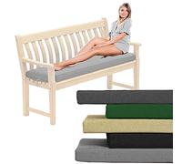 Outdoor Water-Resistant Bench Rattan Cushion Pad for Garden 2/3/4 Seater 108/143/170cm Thick Long Bench Chair Cushions Pad for Swing Patio (2 Seater-108x45x6cm, Light Grey)