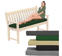 Outdoor Water-Resistant Bench Rattan Cushion Pad for Garden 2/3/4 Seater 108/143/170cm Thick Long Bench Chair Cushions Pad for Swing Patio (4 Seater-170x52x6cm, Bottle Green)