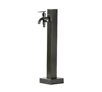 Outdoor Water Spigot, Freeze Proof Stainless Steel Floor Mount Tap, Square Column Design, Durable and Functional for Outdoor Use