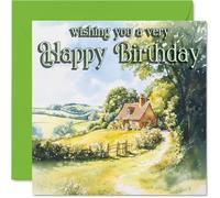Outdoor Watercolor Birthday Cards, Countryside