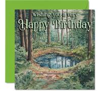 Outdoor Watercolor Birthday Cards, Pond