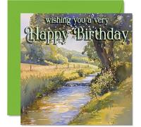 Outdoor Watercolor Birthday Cards, River