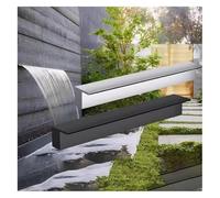 Outdoor Waterfall Fountain 47" Silver Spillway F Mount for Garden Patio Backyard & Koi Pond Decor Ideal for Outdoor Landscaping & Tranquil Water Features