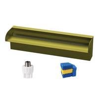 Outdoor Waterfall Spillway Kit for Garden Patio Spa Decor - Customizable Stainless Steel Fountain with Filter Cotton & Pipe Fitting (100cm/40in Length)