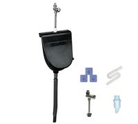 Outdoor Waterless Urinal, Plastic Urinal with Cover, Wall-Mounted Urinals for Men with Flush Valve, for Bathrooms, Apartments, Rental Houses, Public Toilets, Backyard(Black)