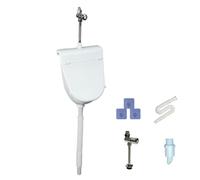 Outdoor Waterless Urinal, Plastic Urinal with Cover, Wall-Mounted Urinals for Men with Flush Valve, for Bathrooms, Apartments, Rental Houses, Public Toilets, Backyard(White)