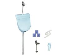 Outdoor Waterless Urinal, Plastic Urinal with Cover, Wall-Mounted Urinals for Men with Flush Valve, for Bathrooms, Apartments, Rental Houses, Public Toilets, Backyard(Blue)