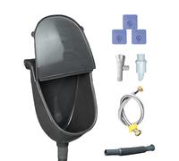 Outdoor Waterless Urinal with Lid for Men, Wall Mounted Odorless Urinal with Flush, Portable Urine Separator for Home, Dorm, Garden, Caravan, Camping