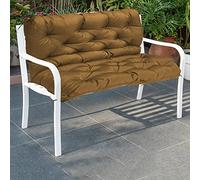 Outdoor Waterproof 2-3 Seater Garden Swing Seat Pad Overstuffed Loveseat Cushion with Ties Extra Thick Patio Chair Mat Khaki 120x100x10cm