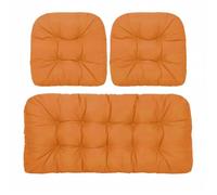 Outdoor Waterproof Bench Cushion with Back Support 10cm Thick Non-Slip Swing Seat Pad Ideal for Patio Garden Chairs Indoor Use - Orange