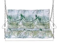 Outdoor Waterproof Bench Cushion with Backrest 2/3/4 Seater Garden Swing Pillow Bamboo Leaf Design Ideal for Shoes & Tea Storage 150 x 100 x 10 cm