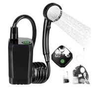 Outdoor Waterproof Camping Shower Set with Digital Screen & Rechargeable Electric Pump Intelligent LED Display, IPX8 Waterproof Pump for RV, Travel, Hiking, Pet Bath, Beach