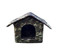 Outdoor Waterproof Cat House Enclosed Weatherproof 40cmx38cmx35cm | Waterproof Oxford Cloth,semi-enclosed design,foldable,easy to clean,antislip bottom,for feral cats and small dogs