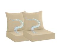 Outdoor Waterproof Chair Cush Set 60x60cm Thick 15cm Seat Pads with Removable Covers Sofa Replacement Cushs for Garden & Patio Fur 2 Pieces
