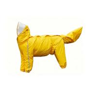 ＡＷＨＡＯ Outdoor Waterproof Coat Dog Raincoat Jumpsuit Slicker With Hood Four Leg Coverage Gendered Cut Reflective Highlights Detachable Tail Cover Polyester, Yellow, 12XL