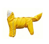ＡＷＨＡＯ Outdoor Waterproof Coat Dog Raincoat Jumpsuit Slicker With Hood Four Leg Coverage Gendered Cut Reflective Highlights Detachable Tail Cover Polyester, Yellow, 11XL