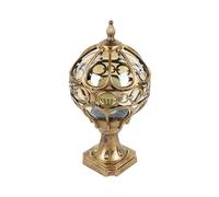 Outdoor Waterproof Column Lamp Retro Ball Shape Aluminum & Glass Post Cap Light for Garden Deck Villa Walkway Street Elegant Landscape Pillar Lantern (Black)