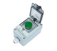 Outdoor Waterproof Control Box, Heavy Duty ABS Switch Box with Self-Resetting Button, Dustproof Junction Enclosure, for Alternative Energy Systems and Garden(C)