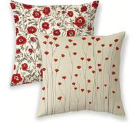 Outdoor Waterproof Cushion Covers 35 x 35 cm Modern Cushion Covers Set of 2, Linen Decorative Square Pillowcase Plain Throw Pillow Cases for Patio Garden Porch Bench Sofa Indoor Bed Chair lj-330