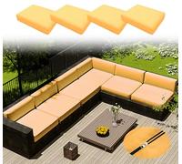 Outdoor Waterproof Cushion Covers 4-Pack Polyester Sofa Seat Slipcovers Washable Furniture Protector for Armchair Loveseat Chaise (60x55cm) -Stylish & Easy to Clean