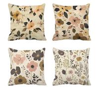 Outdoor Waterproof Decorative Cushion Cover 80x80cm Cream & Brown with Invisible Zipper - Perfect for Sofa, Balcony, Patio & Garden Decor, K-1020