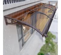 Outdoor Waterproof Door Canopy with Drainage Sink UV Protection Awning for Front Door Patio Window Roof Cover - Black Aluminum Bracket 100x90cm