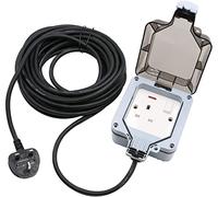 Outdoor Waterproof Extension Lead 1 Gang 20M Extra Long Extension Cord IP66 Waterproof Garden Extension Cable Outside Use Single Switched Weatherproof Sockets
