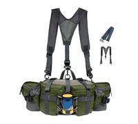 Outdoor Waterproof Fanny Pack Comfortable Waist Pack with Bottle Holder Adjustable Strap Waist Pack Lightweight Running Fanny Pack 11.22x5.12x5.91 Inch for Hiking Running Jogging, Army Green, Se