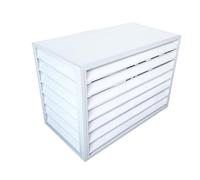 Outdoor Waterproof Garden Cabinet Durable Aluminum Air Conditioner Cover DustProof Plant Protector Ideal for Gardens Balconies Walls Terraces(Color: FOUR)