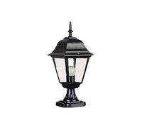 Outdoor Waterproof IP56 Bollard Pillar Light European Style Gate Column Lamp Square Patio Garden Villa Wall Post Lamp Open Air Aluminum Glass Stigma Lantern E27