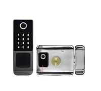 Outdoor Waterproof IP66, Compatible with Tuya TTLock Fingerprint Card Code Electronic Password APP Keyless Entry Knobs Smart Door Lock for Home(TTlock APP)