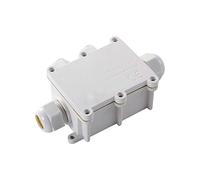 Outdoor Waterproof Junction Box IP68 Underwater Wiring White Connection Enclosure One Into Three Out with Terminal,Durability(Suit for 4 9mm Wire)