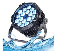 Outdoor waterproof LED Par Lights18x18W RGBWA UV 6in1 LED Light DMX Control Stage Light DJ Equipment Disco Lighting for Party, Club, Bar, Wedding, Halloween Decorations (18x18W RGBWA -01)