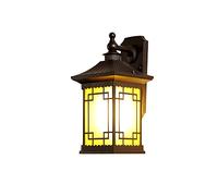 Outdoor Waterproof Metal Wall Sconce Lamp - E27 Yellow Glass, Anti-Rust Design for Villa & Courtyard, Industrial European Style, Foggy Mount Lighting