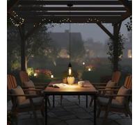 Outdoor Waterproof Pendant Light IP65 - Adjustable Black Metal Ceiling Hanging Lamp Vintage Edison Lantern for Porch, Patio, Garden & Exterior Lighting - Easy Install Kit