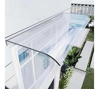 Outdoor Waterproof Plastic Canopy - Clear Front Door Awning for Rain & Sun Protection Ideal for Patios Porches Balconies & Garages (15.7x197in)