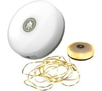 Outdoor Waterproof Portable Stowable String Light, Outdoor Portable String Lights, Retractable LED Tent Fairy Lights for Camping Hiking Tent Decor, Outdoor Strip Light Tape (Warm, 10m)