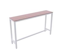 Outdoor Waterproof Pub Table - Height Adjustable Plastic Wood Design with Metal e Perfect for Bars Patios Kitchens Living Rooms & Di Spaces.