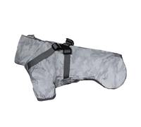 Outdoor Waterproof Reflective Dog Adventure Training Raincoat Yorkshire Terrier Shiba Inu Schnauzer Chihuahua Hooded Jacket,Reflective Grey,2XL